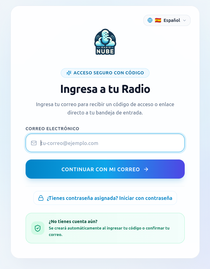 Nuevo Panel RadioNube - Migracion